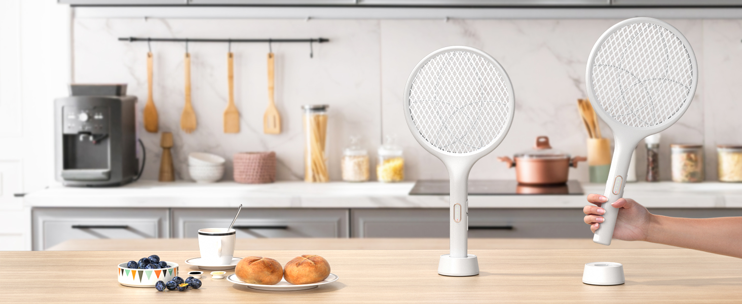 Electric Fly Swatter 4000V Bug Zapper Racket Dual Modes Mosquito Killer