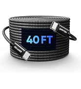 INPPYTON 40Ft USB C to USB C Cable 60W, Nylon Braided Extra Long Type C to Type C Charger Cord (N...