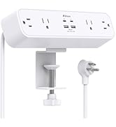 PD30W Desk Clamp Power Strip, Desktop Mount Surge Protector, Fast Charging Station, 5Ft Extension...