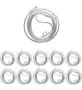 10 Pack High-Flow Soft Nasal Oxygen Cannula, Transparent, Crush Resistant with Standard Connectio...