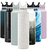 Simple Modern Water Bottle with Narrow Mouth Straw Lid Metal Thermos Vacuum Insulated Stainless S...