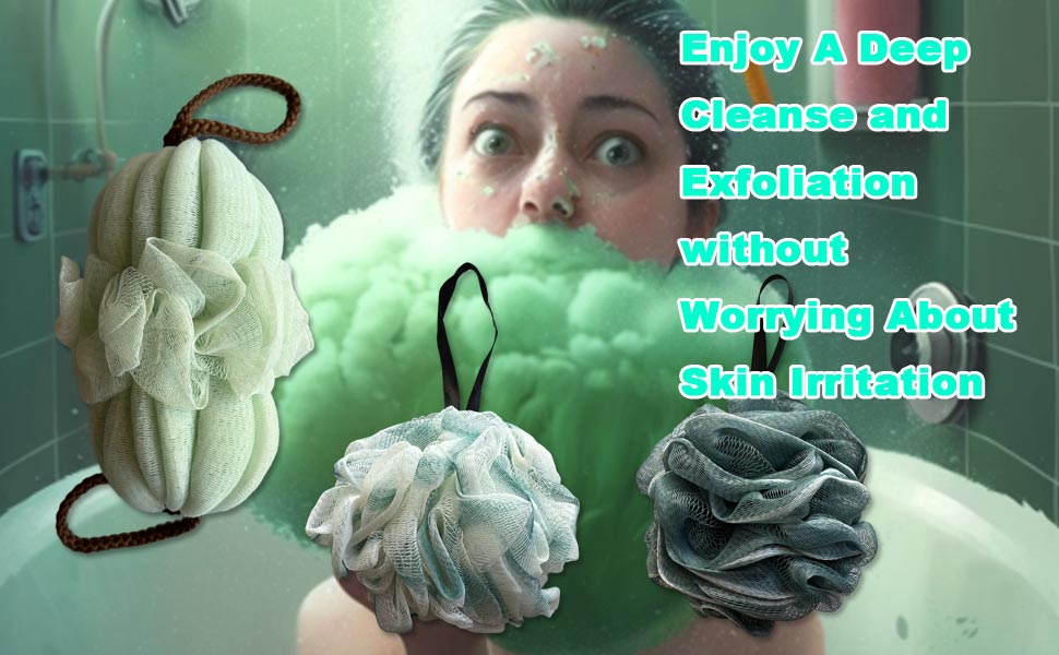 Bath Shower Loofah Sponge 60g Bath Mesh Pouf Shower Ball Body Scrubber