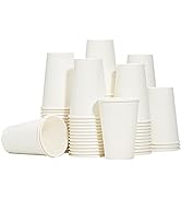 RACETOP Disposable Paper Coffee Cups 12 oz [100 Pack],12 oz White Hot Coffee Paper Cups, Thickene...