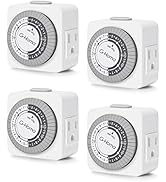 G-Homa Timers for Electrical Outlets, 24 Hour Indoor Plug-in Mechanical Timer Mini, 30 Minute Int...