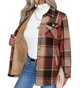 Zeagoo Flannel Jacket for Women Sherpa Fleece Lined Winter Plaid Coats | Long sleeve fall fashion...