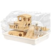 8-in-1 Acrylic Hamster Cage: 2-Layer, Clear Panels, Top-Opening, Full Accessories for Pet Mice, H...