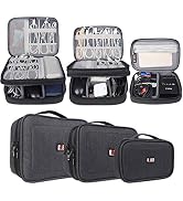 BUBM 3Pcs Universal Travel Cable Organizer Electronics Accessories Carry Bag for Cables, Cord, US...