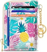 GIANCOMICS Slim Wallet Credit Card Holder Women, Tropical Pineapple Rfid Blocking Small Card Case...