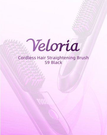 Veloria S9 Black cordless hair straightening brush brand cover image