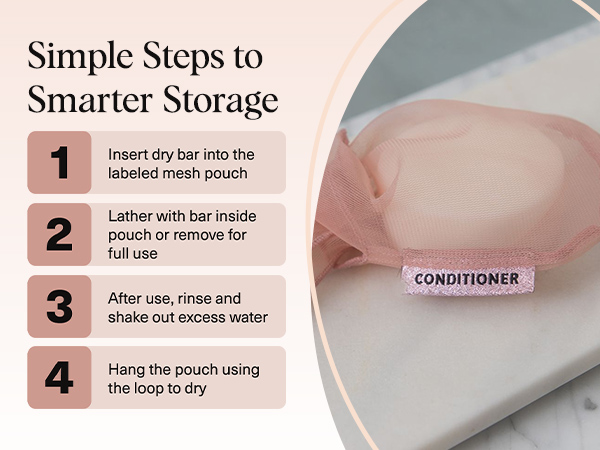 Kitsch Bar Soap Saver Bag 2pc Set - Blush &amp;amp; Terracotta