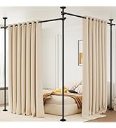 Bonpally Room Divider Curtain Rod, No Drilling Tension Rod for Room Separation, 4-10ft(H)28-114in...