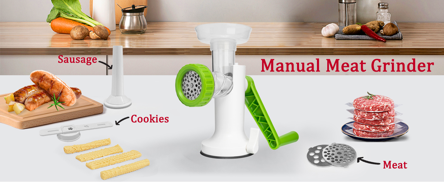 Manual meat grinder