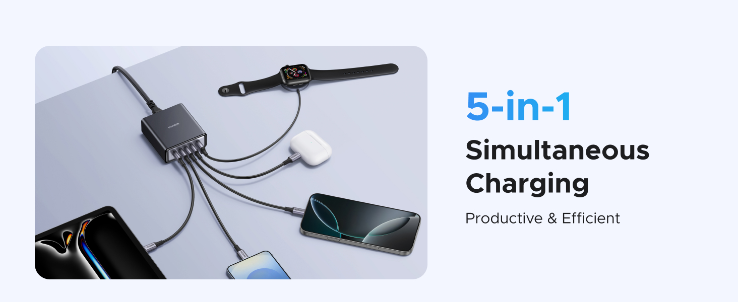 5-in-1 Simultaneous Charging Productive&amp;amp;Efficient