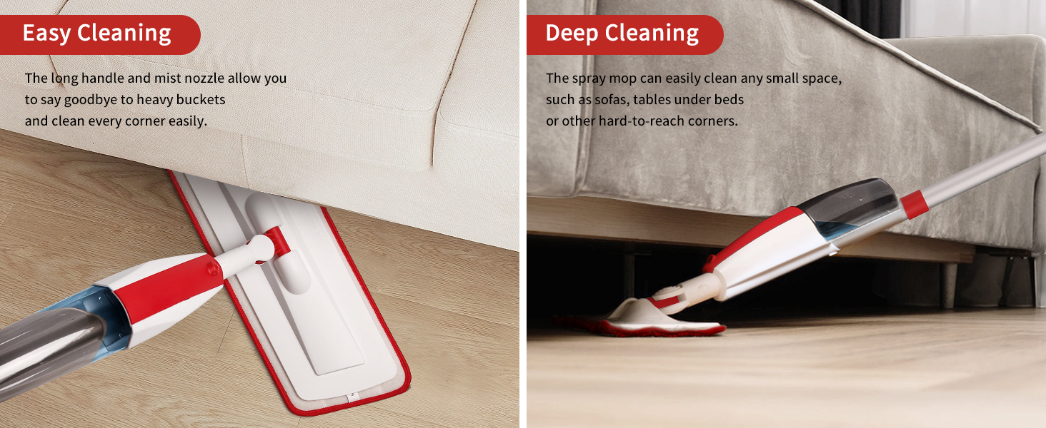 lightweight mop, ergonomic handle, easy to carry, effortless cleaning