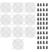 Nivithi 10Pack 120mm Fan Grill-Silver Iron PC Fan Cover Guard with Replacement Screws for Compute...