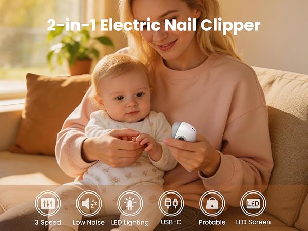 2 in 1 Electric Nail Clipper