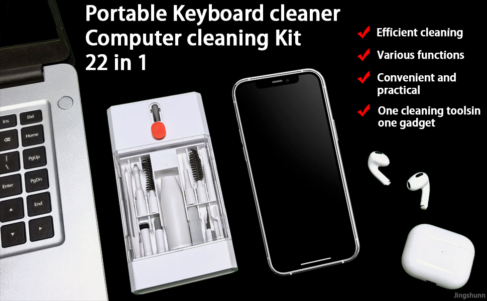 22-in-1 Digital Cleaning Set, for cleaning keyboards, mobile phones, AirPods, cameras, etc.