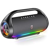 HWWR Portable Bluetooth Speaker Wireless: IPX5 Waterproof Speaker Boom Music Box with Disco Light...