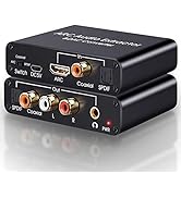 HDMI ARC Audio Extractor, Tendak 192KHz ARC Audio Extractor DAC Converter, Digital to Analog Audi...