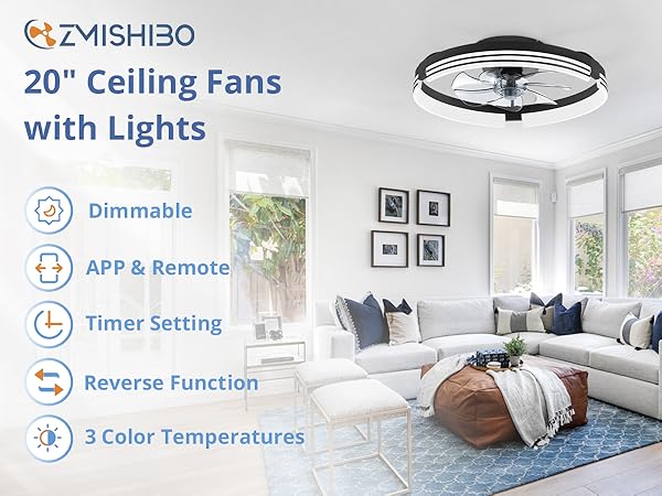 ZMISHIBO CEILING FANS