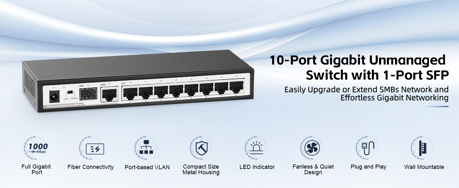 10-Port Gigabit Unmanaged Switch