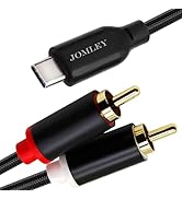 JOMLEY USB C to Dual RCA Cable, RCA to USB C Splitter Adapter Cable, USB C to 2 RCA Y-Splitter St...