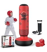 Sunikko X Tall Punching Bag for Kids, Larger 66 Inch Inflatable Stable Boxing Bag for Teens, Ninj...