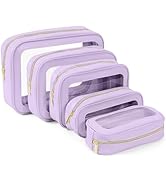 5PCS Diaper Bag Organizer Pouch Set, TSA Approved Toiletry Bag,Clear Waterproof TPU Makeup Bag Se...