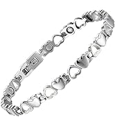 BioMag Magnetic Bracelet for Women, Titanium Steel Wristband Brazaletes for Pain Relief Solid Pur...