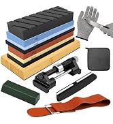12-Piece Knife Sharpening Stone Set, Whetstone 4 Side 400/1000 3000/8000 Grit, Whetstone Knife Sh...