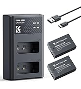 K&amp;F CONCEPT LP-E17 Battery and Dual USB Charger for Canon EOS R100 R8 R50 RP R10, Rebel T8i, T7i,...