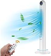 COSTWAY Tower Fan, 42-Inch Portable 80 Degrees Oscillating Fan with Remote, Smart Control Panel, ...