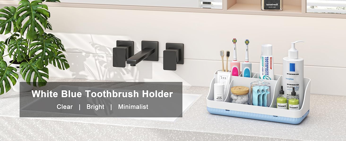 Practical and Stylish: Our toothbrush and toothpaste holder is a 7-slot design