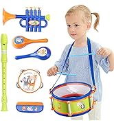 iPlay, iLearn Toddler Musical Instruments Toys, Kids Drum Set, Baby Trumpet, Percussion, Harmonic...