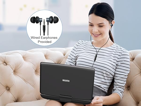 Portable DVD Player with Earphone Jack