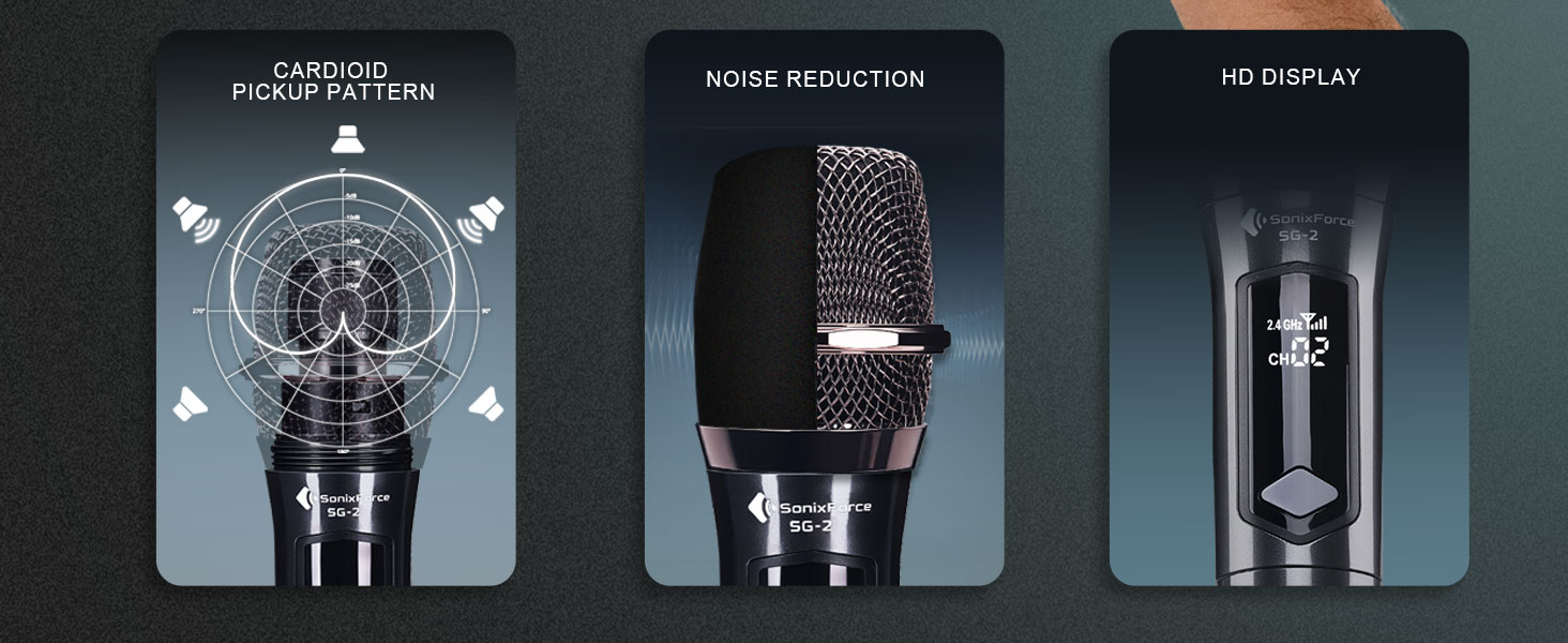 dual channel wireless microphone vocal microphones for singing karaoke microphone for adults