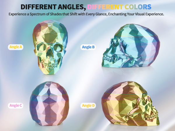 different angles, different colors, different colors, and angles.