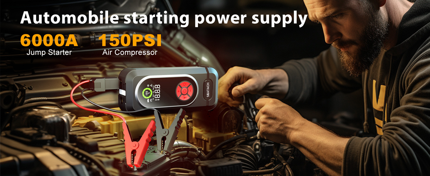 jump starter with air compressor 6000a