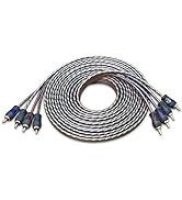 Recoil 100% Oxygen Free Copper 17ft 4 Channel RCA Audio Cable Twisted Pair with Noise Reduction