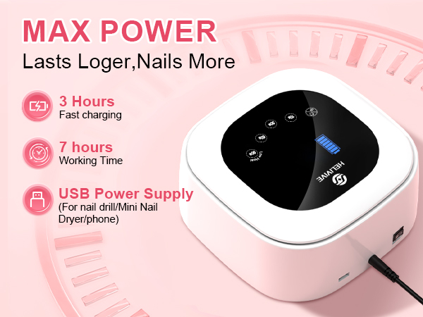 Long-lasting,After just 3 hours of charging, get up to 7 hours of working time. 
