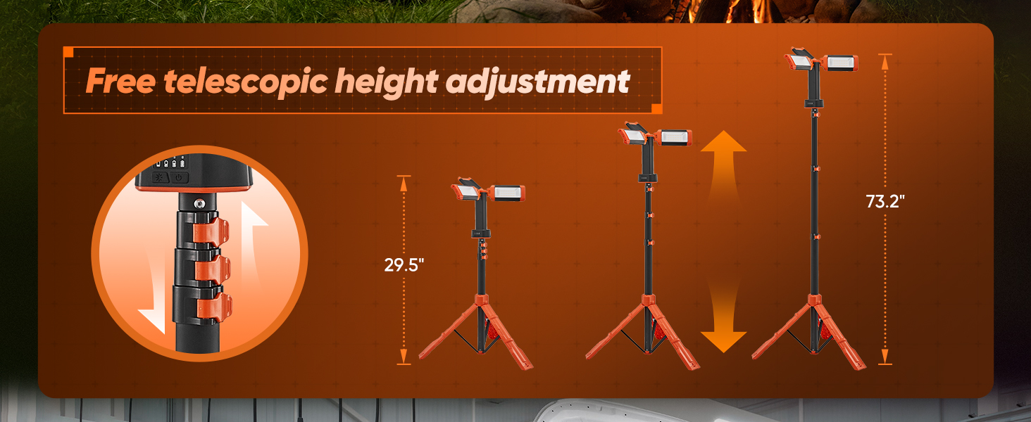 Free telescopic height adjustment