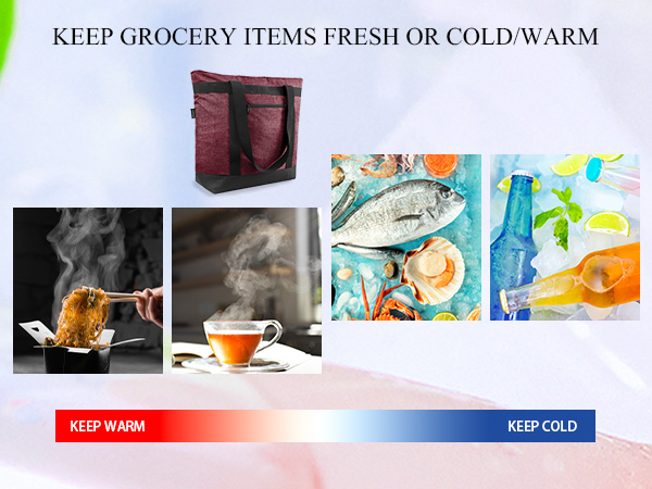 Cooler Bag Insulated Grocery Bags Large Freezer Shopping Cooler Tote