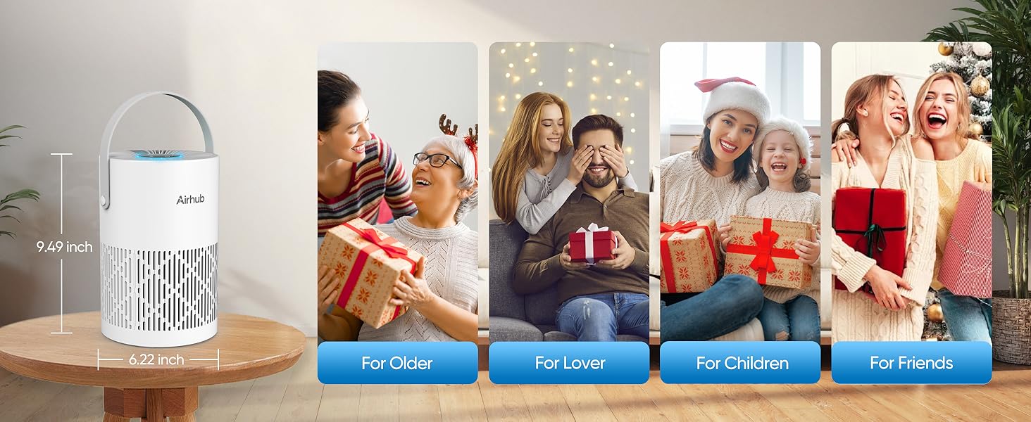 Air Purifiers for Home Bedroom, HEPA Pet Hair Air Purifier, Quiet Sleep Mode