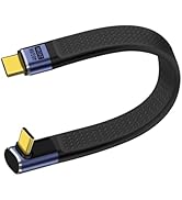 YINGAYOU Short Flat USB C Cable 40Gbps High Speed Short USB C Thunderbolt 4 Cable 240W 48V 5A Sup...