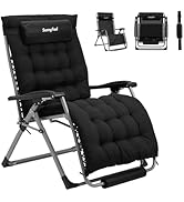 SUNNYFEEL Zero Gravity Chair Patio Folding Lawn Outdoor Lounge Gravity Camp Reclining Lounge Chai...