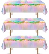 OHOME 3 Pack Iridescent Tablecloth -Taylor birthday decorations - Rectangle Table Covers Birthday...