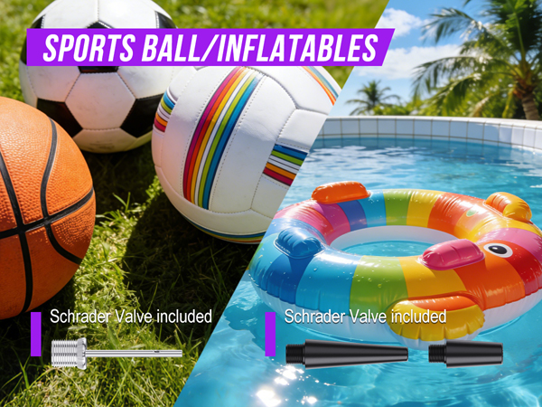 portable air compressor for sports ball or inflatables