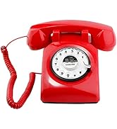 Sangyn Retro Rotary Dial Phone 1960s Style Vintage Telephone Old-Fashioned Desk Landline Phones w...