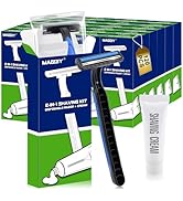 MAGDIY 120 Pack Disposable Razors Shaving Cream Kit Bulk for Men, Twin Blade Disposable Razors an...