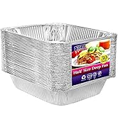 Aluminum Pans Half Size, 9X13, Extra Heavy Duty Disposable Foil Pans For Baking (30 Pack) Roastin...